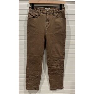 Pistola High‎ Rise Crop Pants Straight Leg Casual Brown Size 27